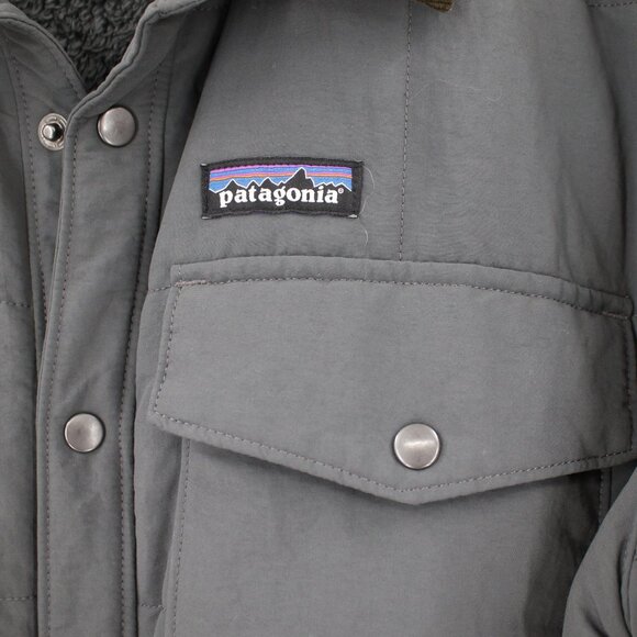 Patagonia Shirt Jacket Men XL Isthmus Quilted Snap Sherpa lined Nylon Forge gray - Picture 3 of 16